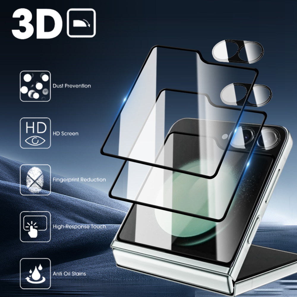 6IN1 Temperd Glass for Samsung Galaxy Z Flip 5/6 5G Outer Screen Protector Camera Lens Protective Film for Samsung Z Flip6 Flip5