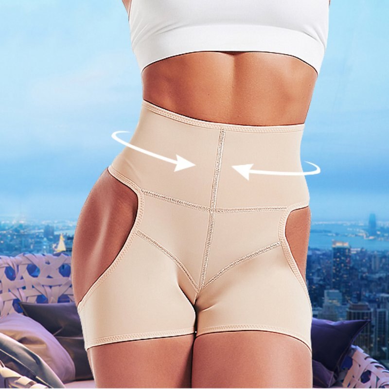 Pantalones deportivos de goma de la cadera de la aptitud pantalones de esculpir del cuerpo pantalones cortos ropa interior moldeadora del cuerpo femenino: F  4XL SIZE