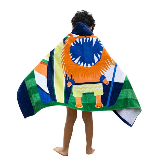 Toalla de baño con capucha para bebé, albornoz para niños, bata de baño de secado rápido, Toalla de microfibra absorbente para viajes, deportiva para playa: 4
