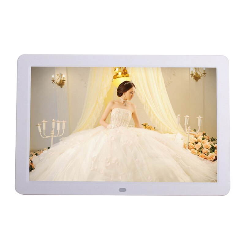 Digitale Fotolijst 12 Inch Hd 1280X800 Music Video Player Klok: White / US Plug