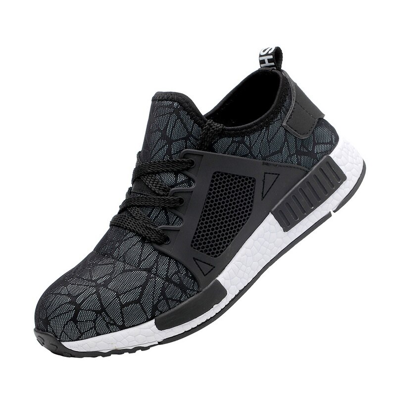 Vertvie stalen neus werkschoenen heren lekvrije lichtgewicht sport antislip casual schoenen ademende beschermende schoenen: Blauw / ' 47