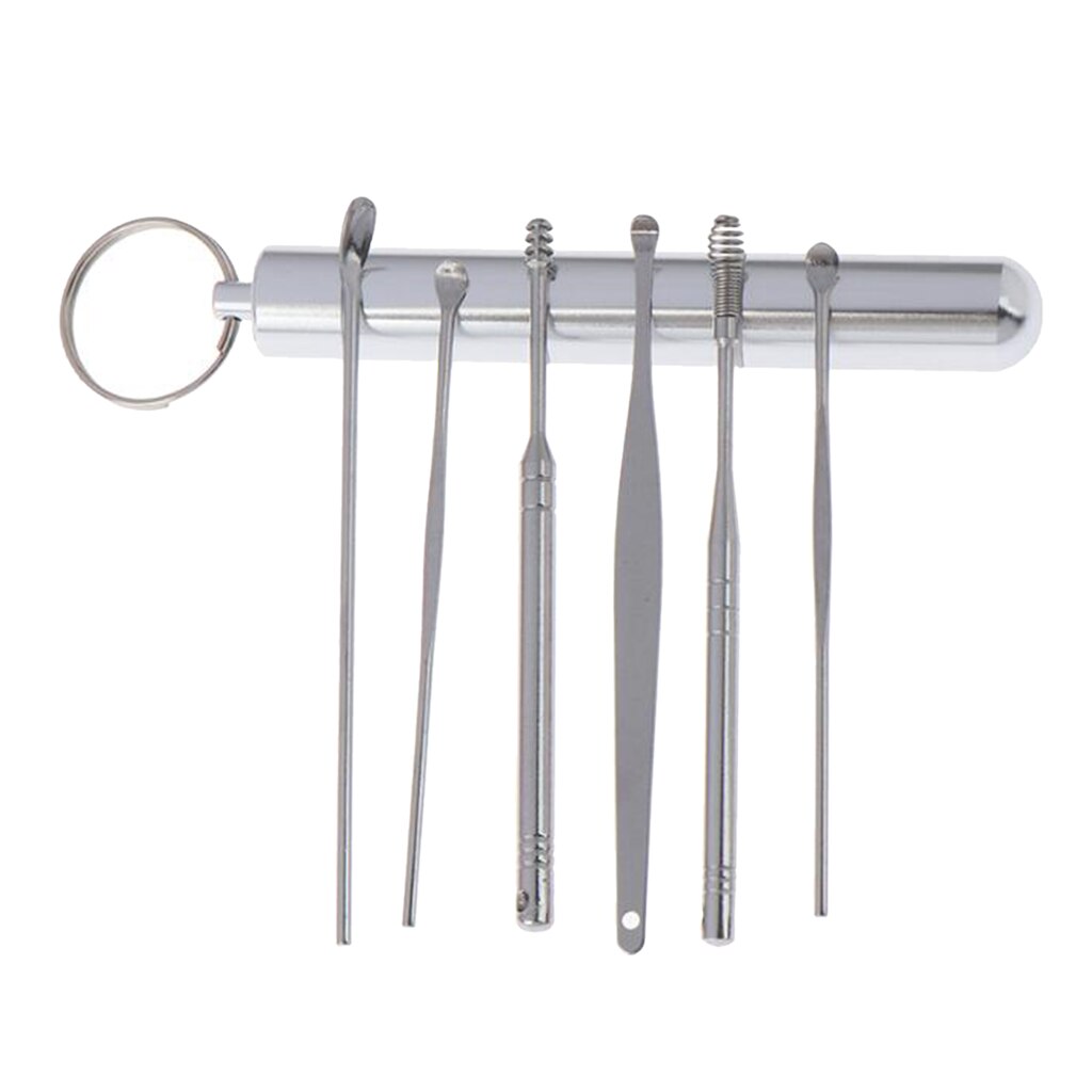 6 Piece Ear Cleaner Tool Stainless Steel Ear Wax Removal Kit Ear Cleaning Spoon Set Ears Tool Ear Pick Tool with Storage Box