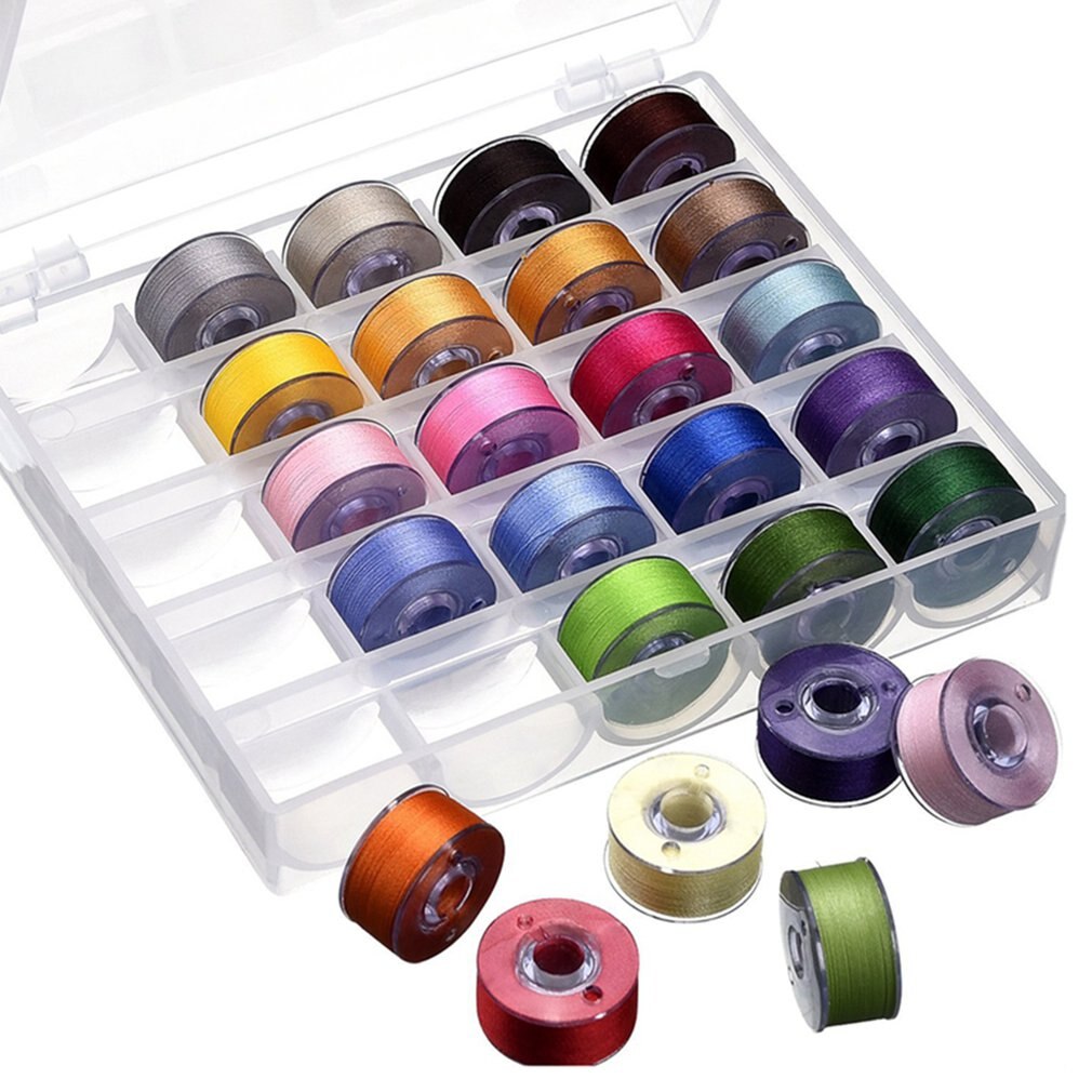 25 grid transparent bobbin case tape line 25-color fixed-color high-speed sewing thread Bobbin set Sewing Machine