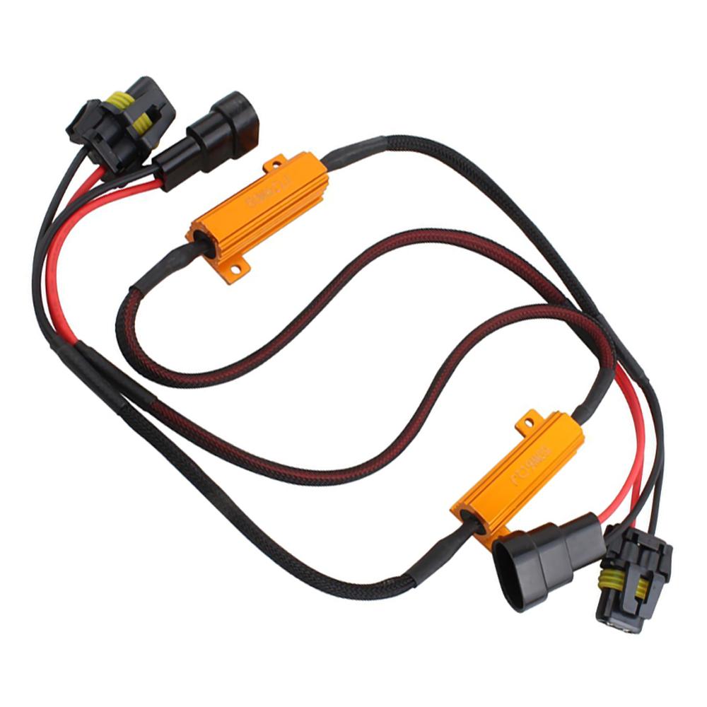Luz LED antiniebla Canbus DRL, resistencia de carga de 6Ohm, 50W, decodificador, resistencia de cableado, arnés para faros antiniebla, 2x9005