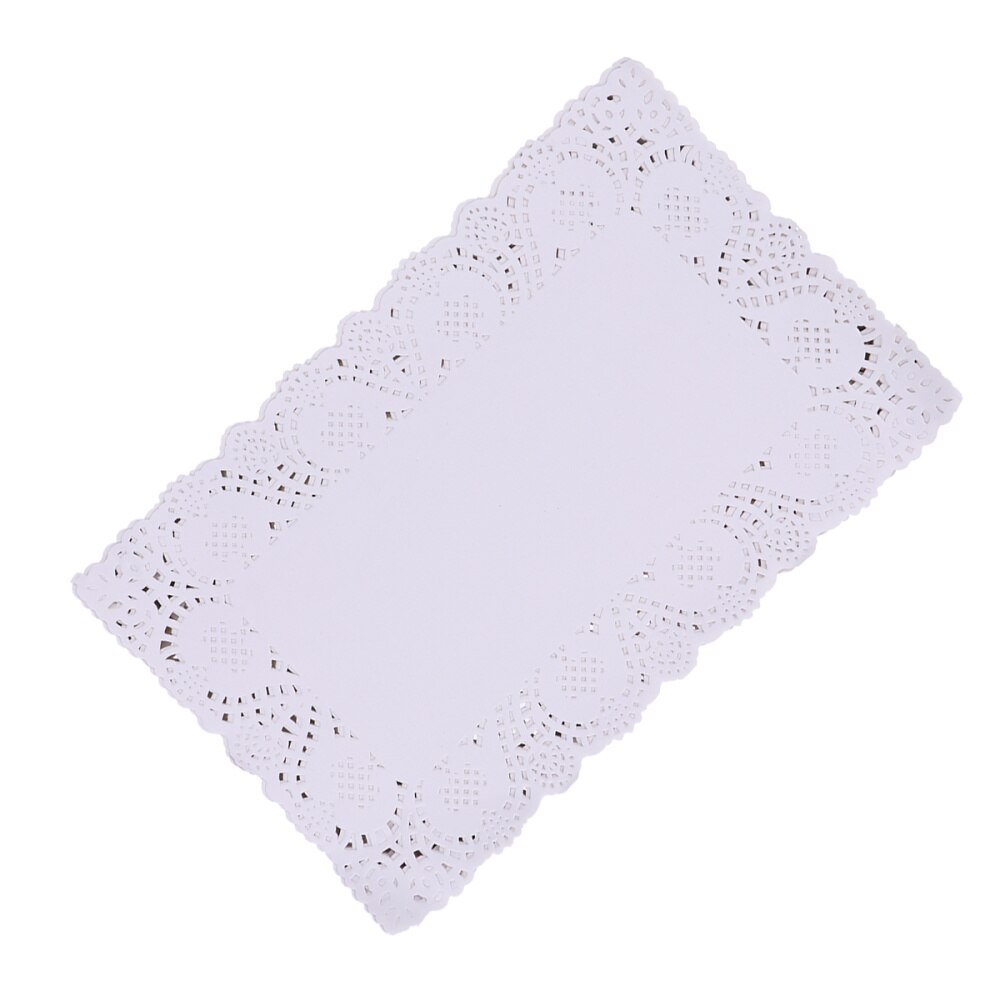 140pcs Disposable Oil-absorbing Rectangle White Lace Paper Doilies Cake Box Liner Packaging Paper Pad