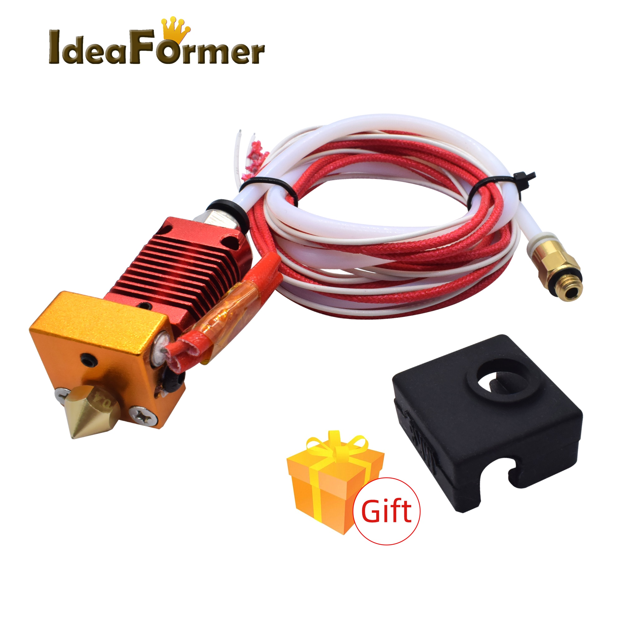 1 Set CR10 Extruder Hotend J-Head Kit Met 0.4/1.75Mm Nozzle + Siliconen Cover + 1meter Ptfe Buis 12/24V Verwarming Kit 3D Printer Deel