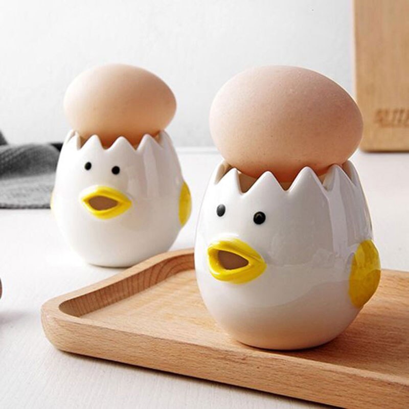 Cartoon Chicken Egg Yolk White Separator Ceramics Cute Cartoon Chick Egg Separator Dining Cooking Kitchen Gadget