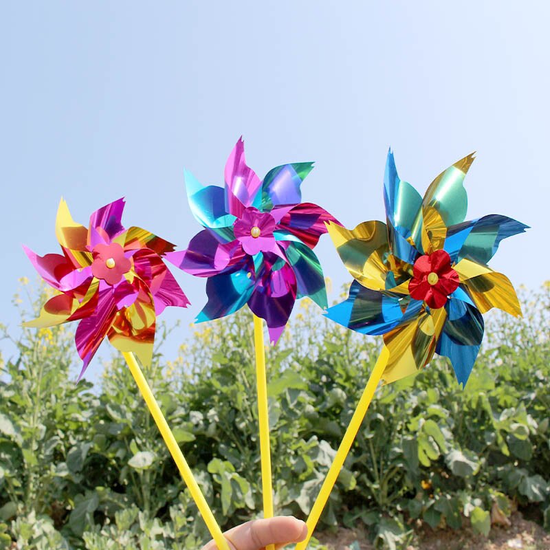 100 Stuks Pinwheel Plastic Windmolen Wind Spinner Tuin Gazon Party Decor Speelgoed