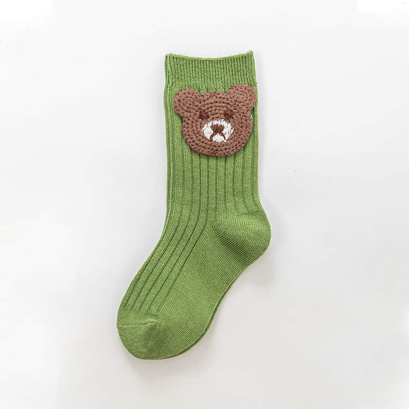 Lente En Herfst Kinderen Sokken Katoen Cartoon Monet Dier Accessoires: green
