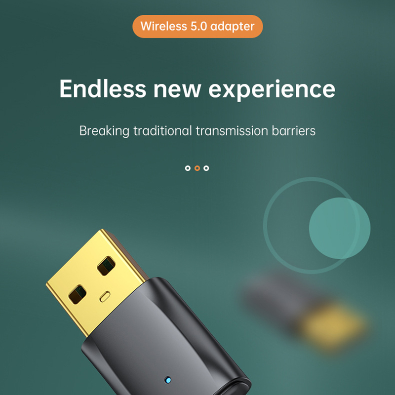 B12 USB Bluetooth 5.0 Receiver Transmitter Wireless Music Audio Dongle Adapter Hands-Free for PC Speaker Mouse Laptop