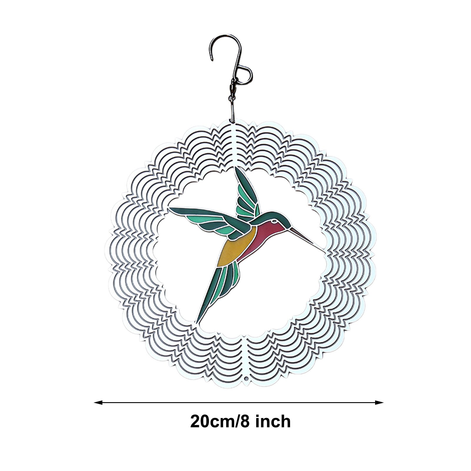 Wind Spinner Hanging Stainless Steel Metal Sheet 3D Three-dimensional Spinner Sound Pendant For Outdoors Gardens Balconies: A hummingbird