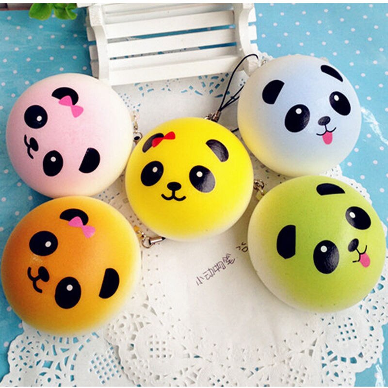 Leuke Cartoon Gezicht Squishy Panda Broodjes Panda Squishies Super Langzaam Stijgende Vruchten Geurende Squeeze Stress Relief Speelgoed Brood Simulatio