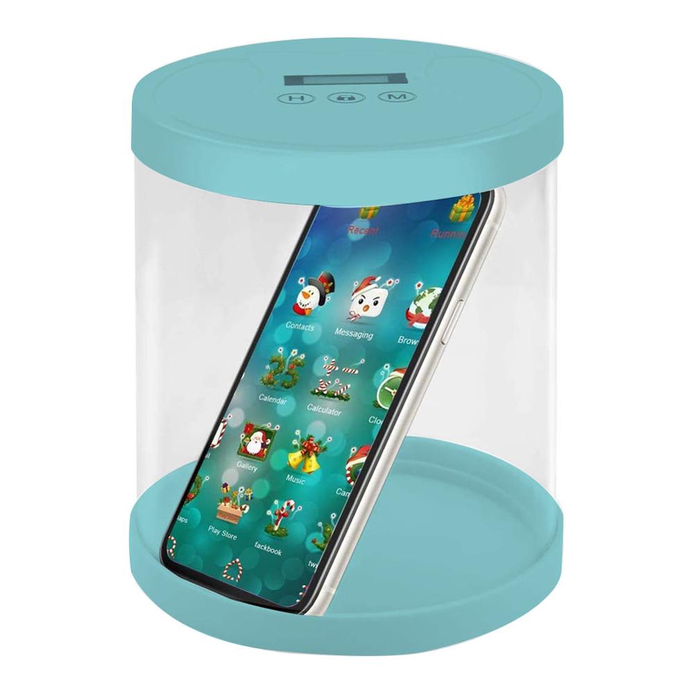 Multifunction Time Locking Container Help Quit Cell Phone Addiction Excessive Smoking Properly Control Snacks other Vices: Blue