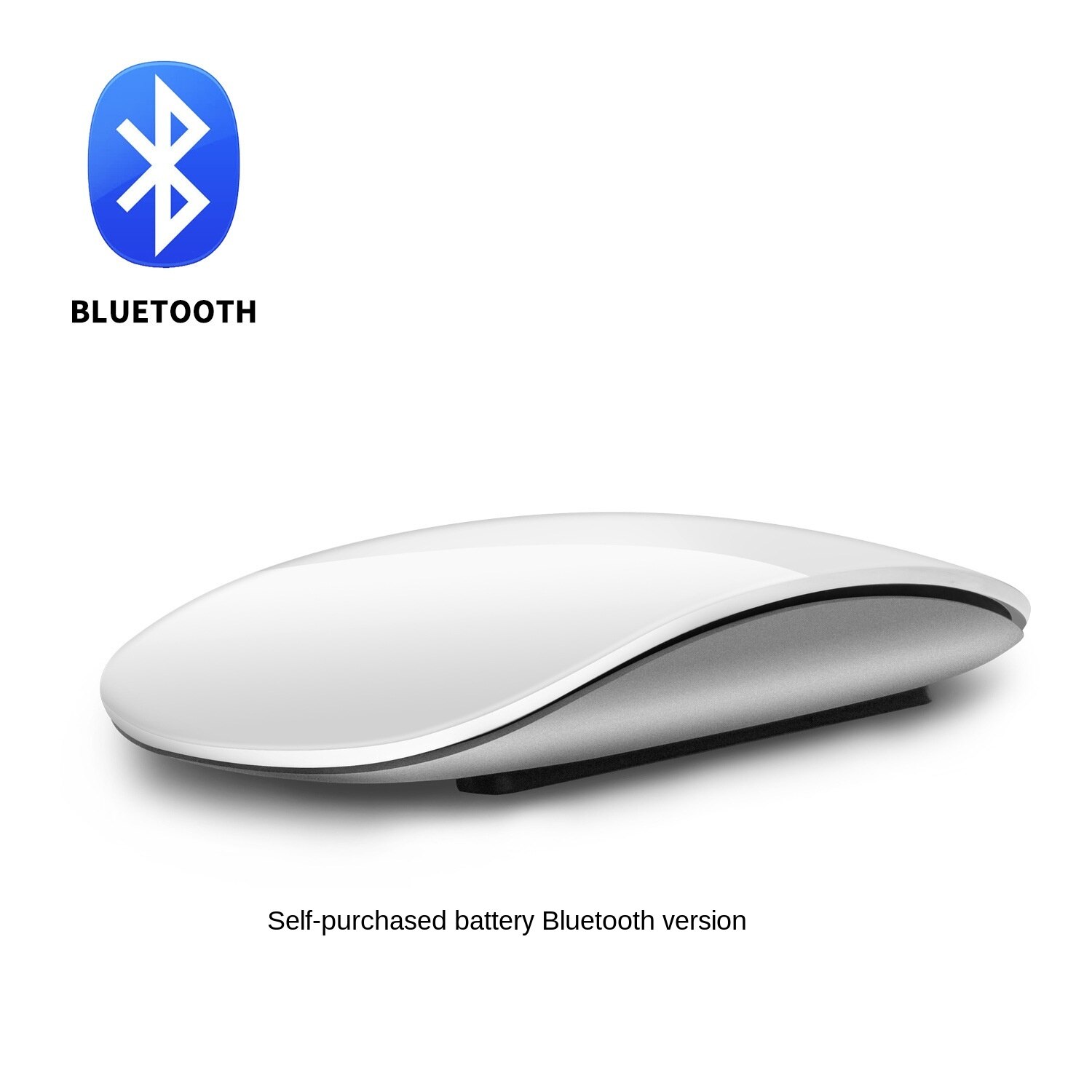 Bluetooth Wireless Arc Touch Magic Mouse Ergonomic Ultra Thin Rechargeable Mouse Optical 1600 DPI Mause For Apple Macbook Mice: Battery white