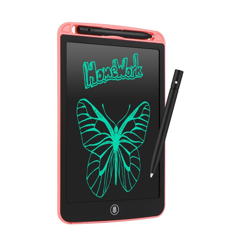 Portable 8.5/10/12 Inch LCD Writing Tablet Smart Electronic Notepad Drawing Graphics Handwriting Pad Board With Thick pen: 10inch pink