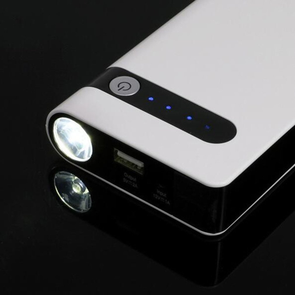 CY-17 12V Large Capacity Car Jump Starter White Mobile Power Mini Multifunctional Starter Portable LED Lighting Car Accessories