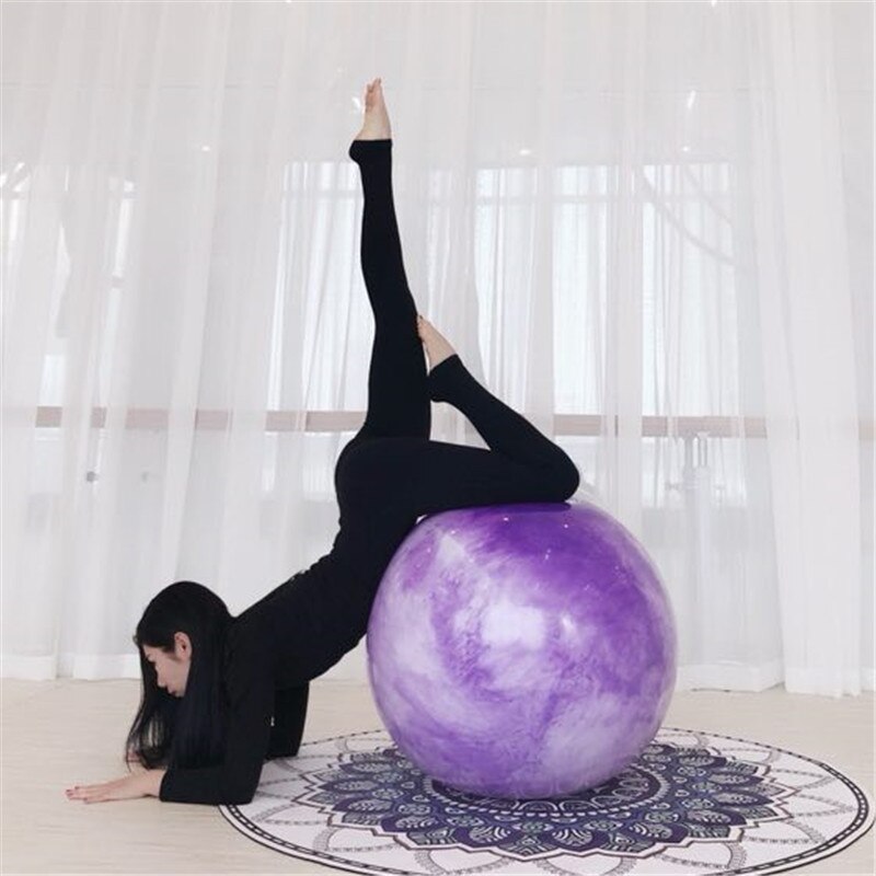 Echt Patent Blauw Lied Luxe Thicken 55 Cm Fitness Yoga Bal Inkt Kleurrijke Milieubescherming Oefening Pilates Bal 700G