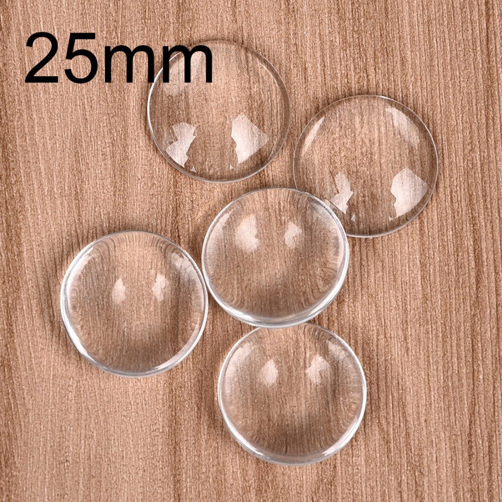 10 Stks/partij 25Mm Ronde Cabochons Transparant Glas Clear Flat Terug Voor Diy Hanger Bevindingen Sieraden Maken Handgemaakte Accessoires