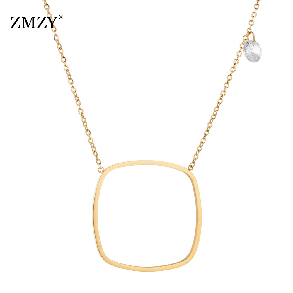 ZMZY złoto srebro kolor 316L ze stali nierdzewnej stalowy wisiorek naszyjnik kobiety biżuteria Boho łańcuch Colar Choker naszyjniki moda artystyczna: KD065