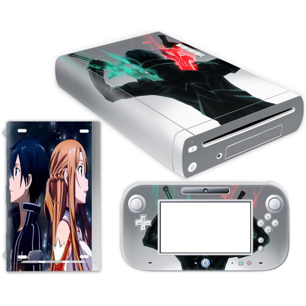 PVC printing skin vinyl stickers for wii u console and controller: TN-WiiU-0348