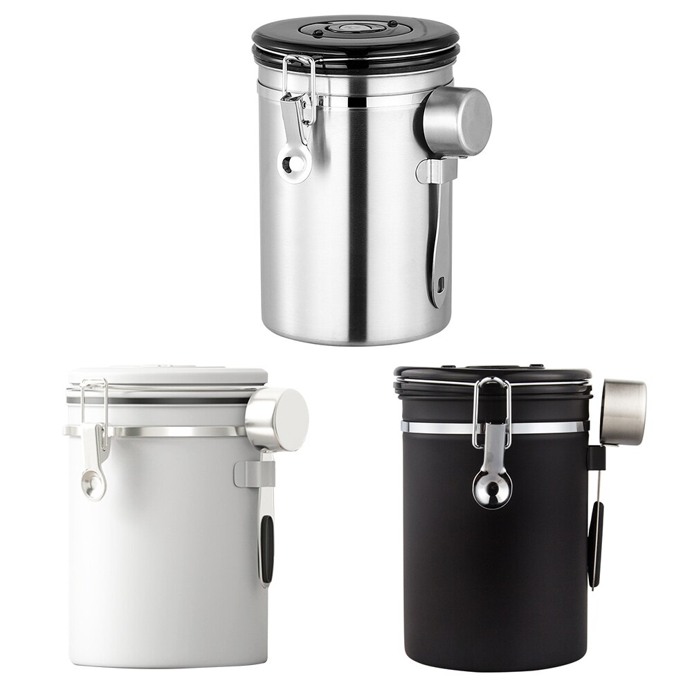 Stainless Steel Sealed Tank Storage For Coffee Beans Tea Moisture-Proof Coffee Bean Milk Powder Jar Tea Pot Kitchen Grains Box