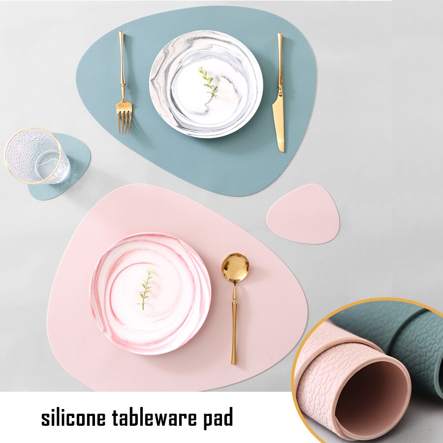 Siliconen Placemat Tafel Mat Servies Pad Waterdichte Warmte Isolatie Antislip Placemat Zachte Zwart Bruin Wasbare Kom Coaster