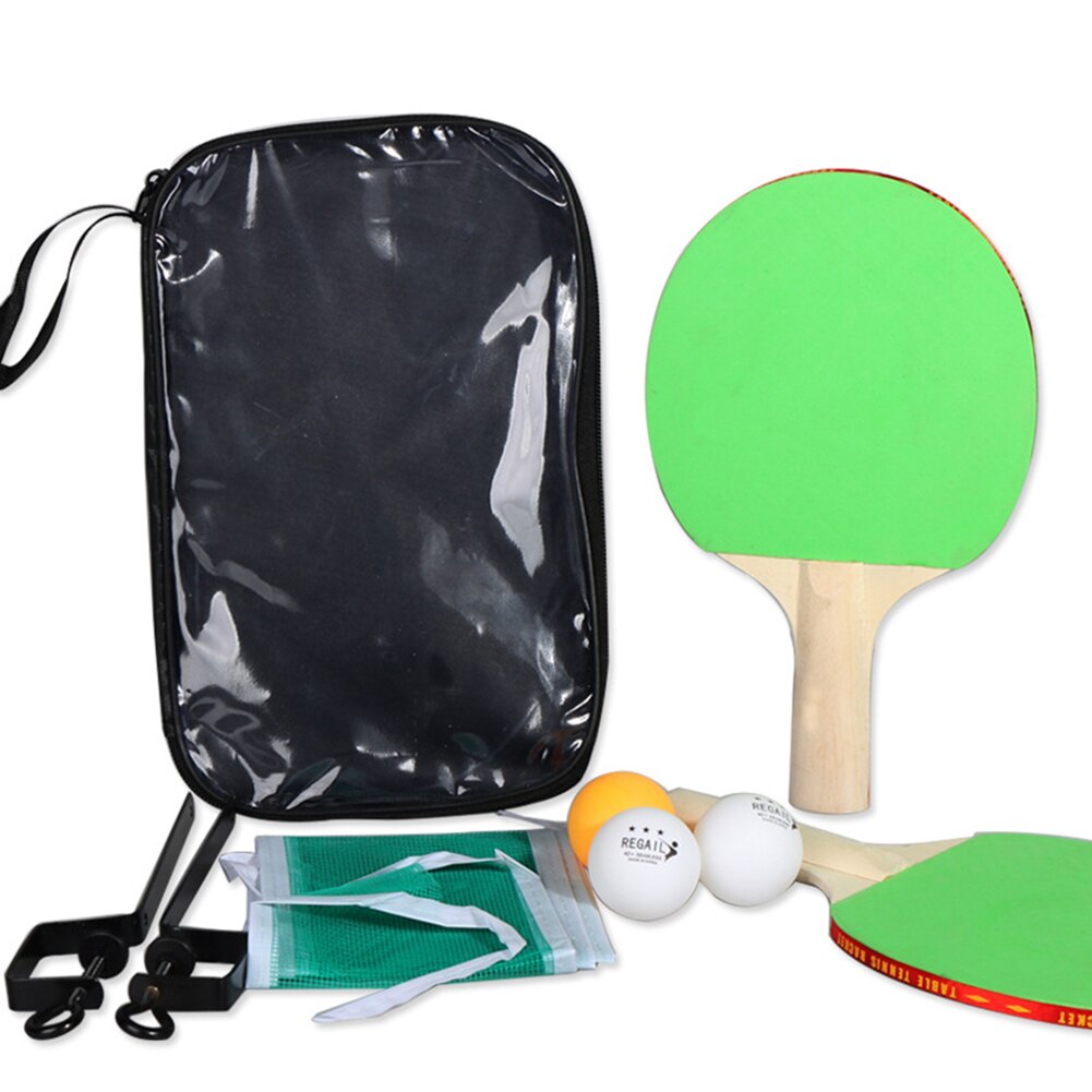 Table Tennis Table Tennis racket kit Complete Set 2 Paddle Bats 25X15cm: Green