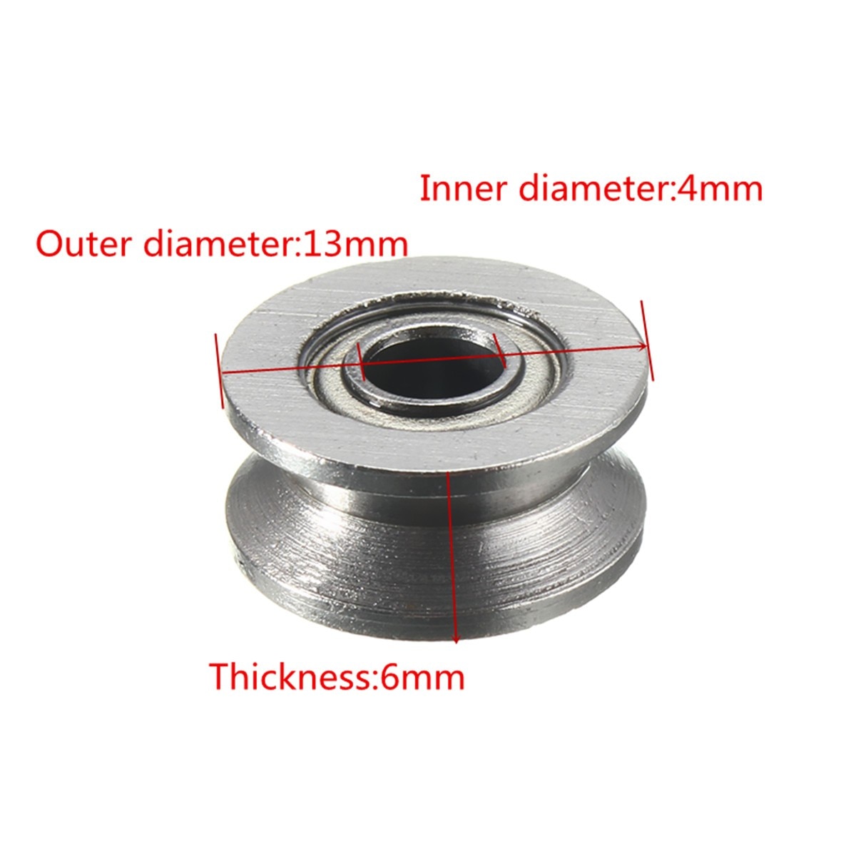 10pcs/sets 624VV Ball Bearings V Groove Pulley Bearing Used In Rail Track Linear Motion System Ball Bearing Hardware