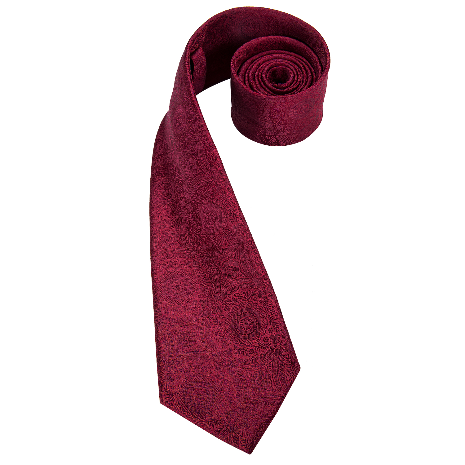 Hi-Tie Heren Cadeau Stropdas Set Rode Wijn Bordeaux Paisley Zijden Bruiloft Stropdas Voor Mannen Hanky manchetknoop