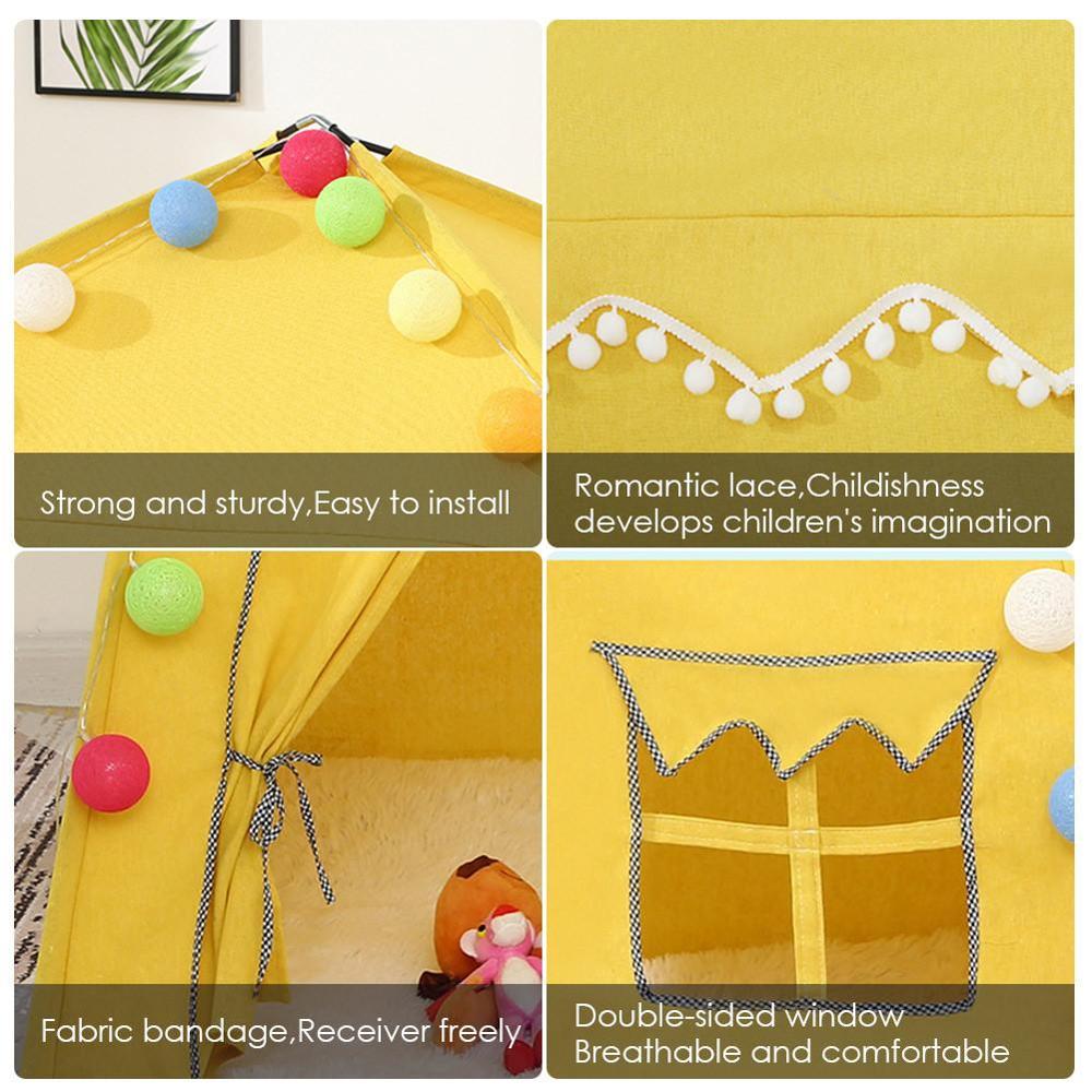 Children Play Tent Large Space Foldable Play House Princess Castle Cabin Tent For Kids Birthday Christmas