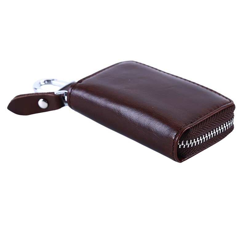 Pu lederen autosleutel portemonnees heren sleutelhouder huishoudster sleutels organizer dames sleutelhanger hoes rits sleutel etui tas portemonnee