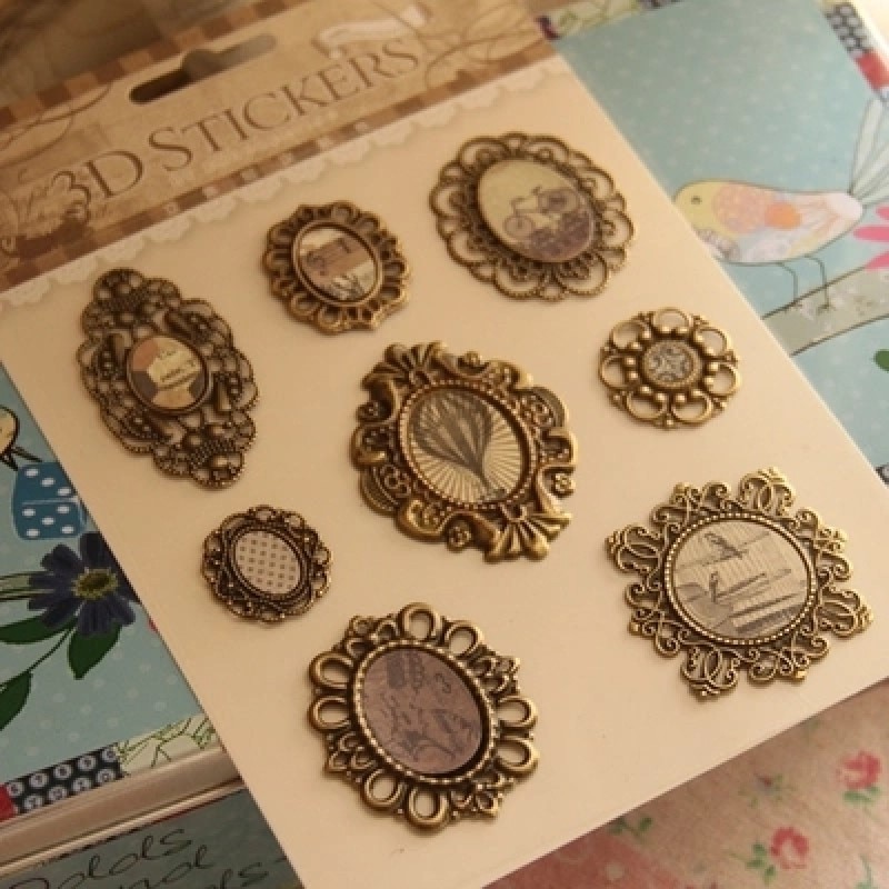 Diy 3d klistermærker scrapbog materiale metal cameo ramme sommerfugl blomst klistermærke fil album journalisering dekoration hobby håndværk