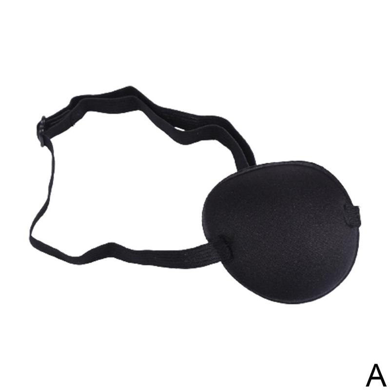 Unisex Pirate Eye Patch Black Single Eye Mask Adjustable Eye Pirate Costume Mask Child Halloween Patch Concave Cosplay Prop: black