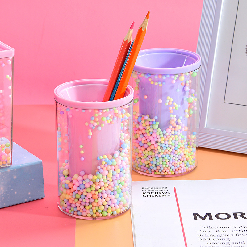 Soporte de bolígrafo de espuma, bonito organizador de escritorio, estilo Kawaii, papelería, para estudiantes