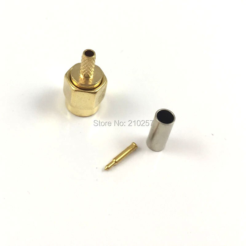 10pcs RF SMA Male Crimp Straight Ham Radio Connector for Cable Rg174 Rg316