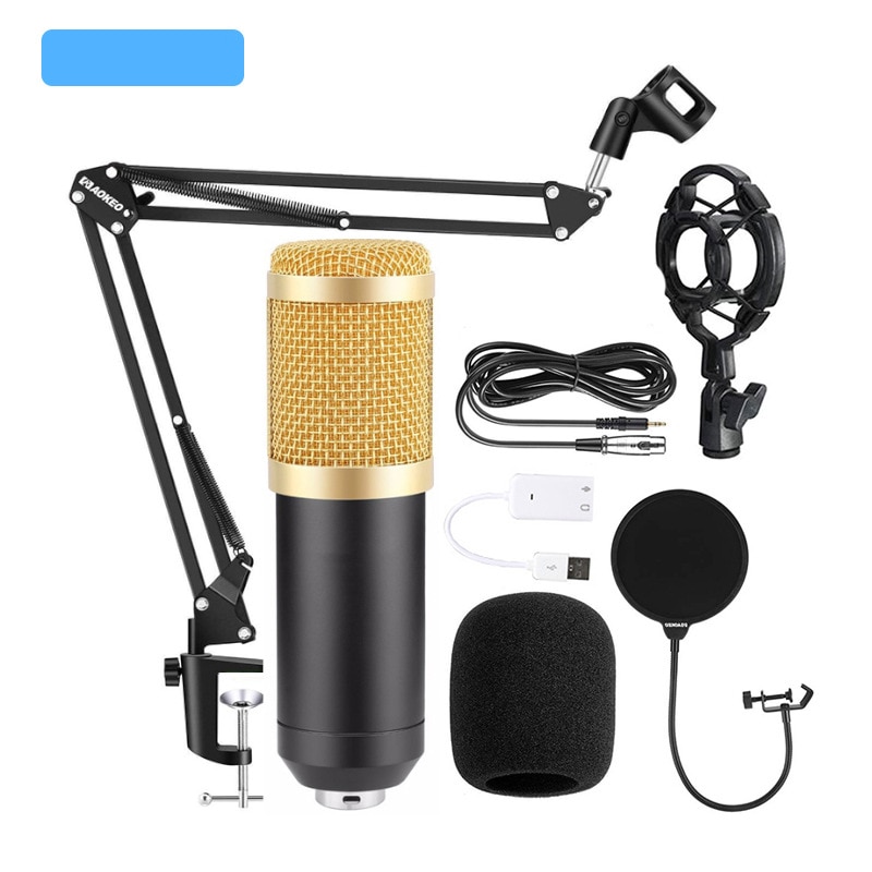Karaoke microphone  bm800 studio condenser microphone mic for ktv radio braodcasting singing recording computer: White