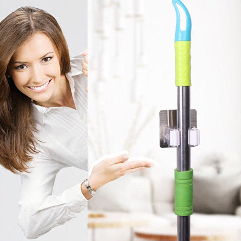 Uchwyt ścienny organizator na mopa uchwyt stojak samoprzylepna szczotka wieszak na miotły hak kuchnia łazienka mopy półeczki na drobiazgi