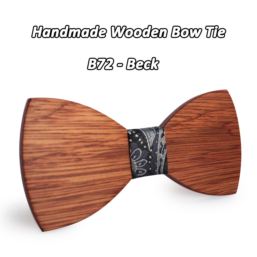 Mahoosive — Nœud papillon en bois, pour homme, accessoire simple, costume, idéal pour mariage, business et occasions formelles: B72