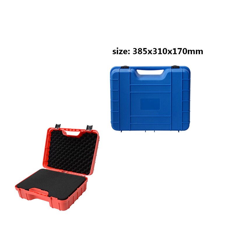 Sikkerhedsinstrument værktøjskasse abs plast værktøjskasse værktøjskasse slagfast slagkasse kuffert værktøjskasse udstyr kameraetui: Blå -385 x 310 x 170mm