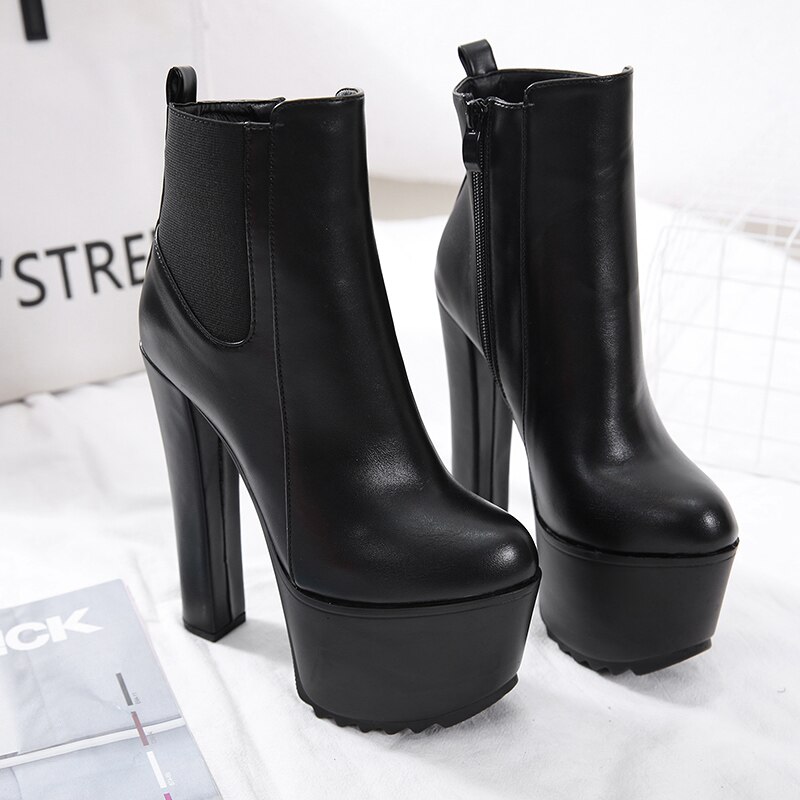 bottes hautes escarpins femme sexy chaussure a talon femme botte a talons femme chaussure hiver femme Comemore – bottines Chelsea à talons hauts de 16cm pour femme, chaussures d&#39;hiver élégantes,
