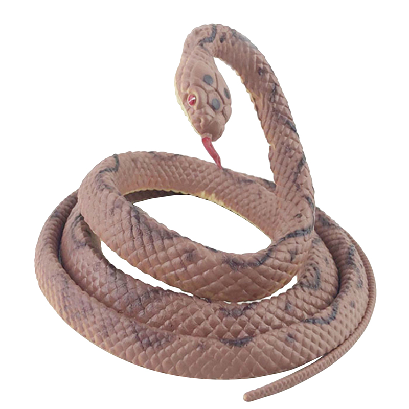 Giocattolo di modello di pitone ad alta simulazione grande serpente realistico Halloween ingannevoli scherzo spaventoso giocattolo serpente spaventoso: Brown