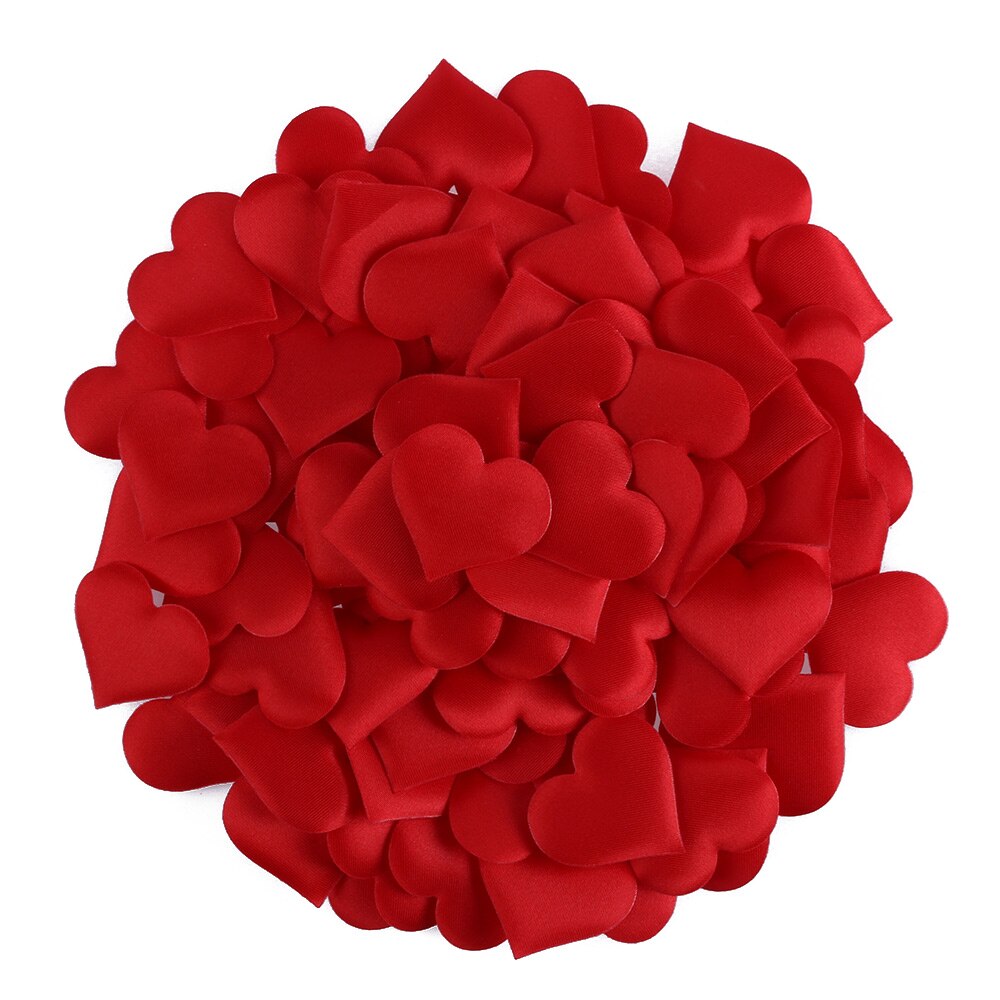 100 stuks 3d bloemen spons zoete liefde hart gooien rozenblaadjes bruiloft feest romantische tafeldecoratie bruiloft feest benodigdheden: Rood / 3.5cm