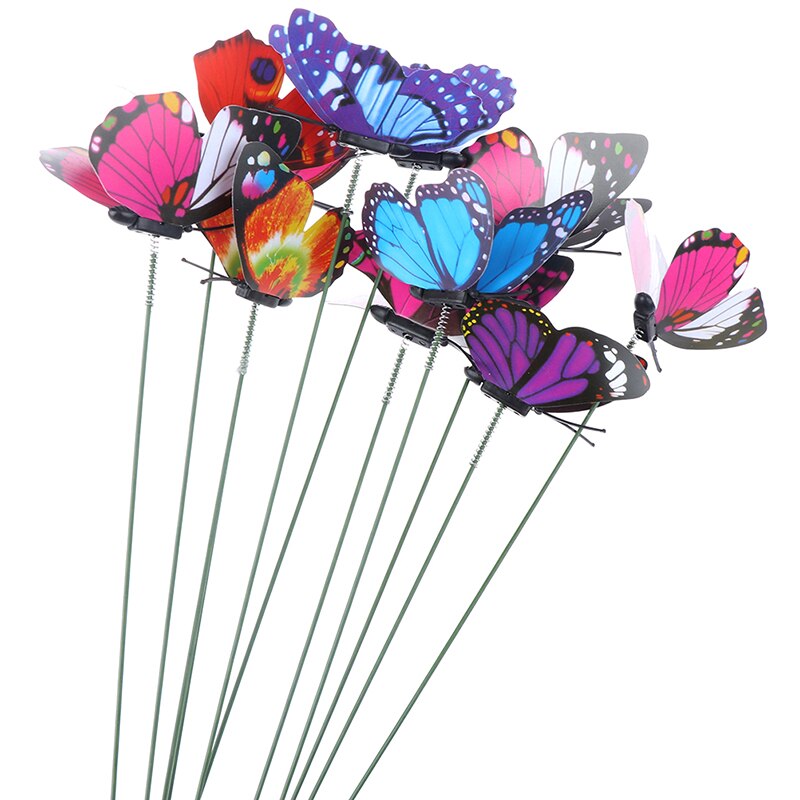 10 pièces papillons jardin cour planteur coloré papillon piquets décor extérieur décor Pots de fleurs décoration