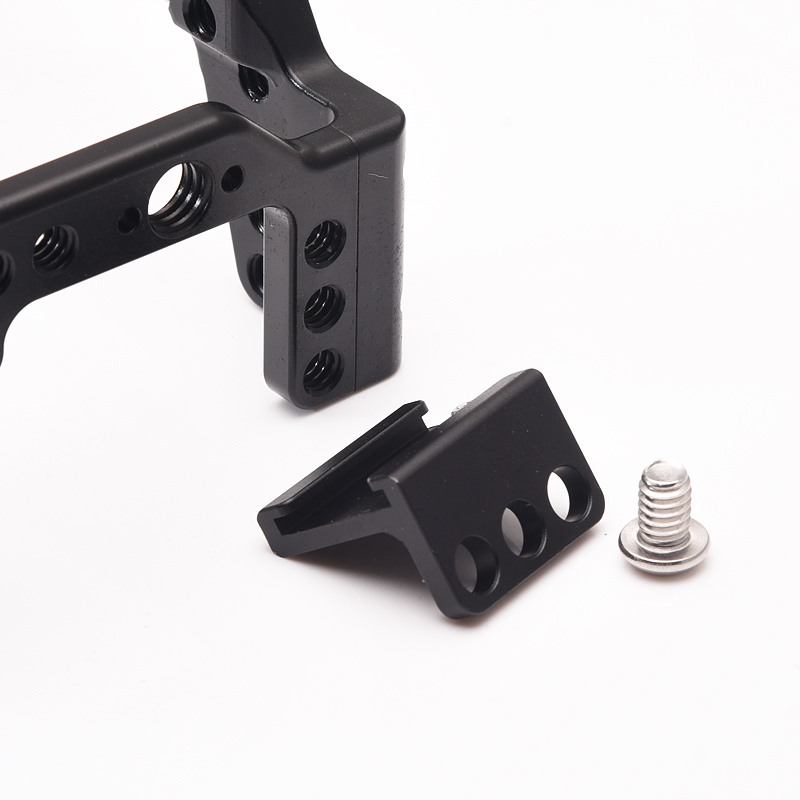Cold Shoe Mount Adapter for DSLR Camera Rig Attach to Side Cage and L Bracket Plate Handle monitor light MIC with 1/4" Screws