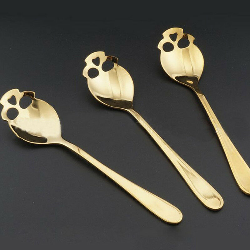Stijlvolle Thuis Party Suiker Schedel Thee Lepel Rvs Zilverwerk Skelet Voor Thee Koffie: Gold