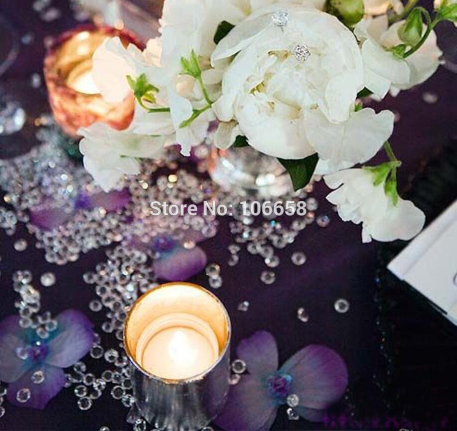 1000 stuks 4.5mm/6mm/8mm/10mm Bruiloft Middelpunt Partij Decoratie Diamond Confetti Tafel scatters Acryl Kristallen Zilver