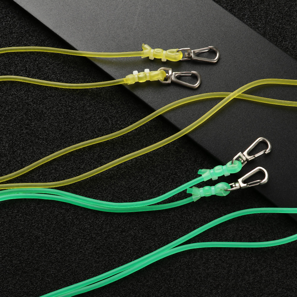 Cuerda de pesca de goma elástica, cuerda de pesca gruesa amarilla y verde con gancho, alicates para acampar, herramienta de aparejos de cordones, 5/8/10m