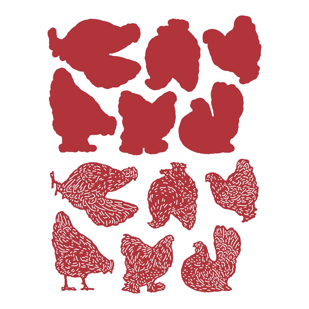 Chicken And Bird Metal Cutting Die Scrapbook Embossed Paper Card Album Craft Template Cut Die Stencils for 2022: zx2176-dies