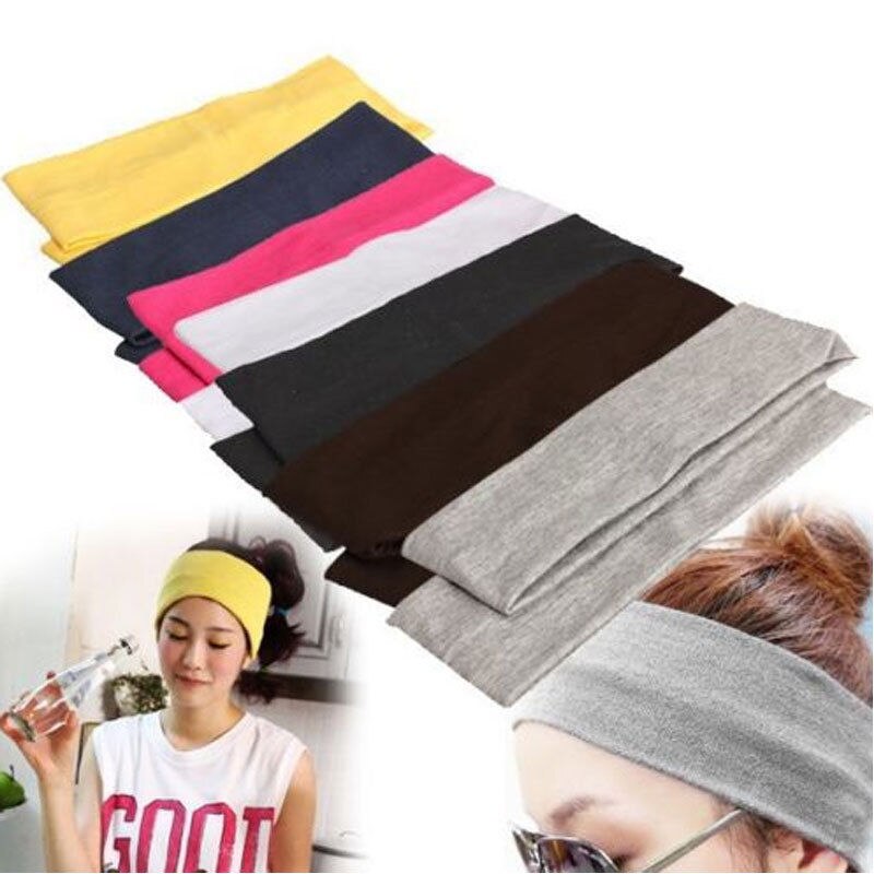 Wide Sport Yoga Hoofdband Stretch Haarband Elastische Effen Haarband Voetbal Running Voor Meisjes Solid Haarband Mannen Vrouwen 8 kleuren