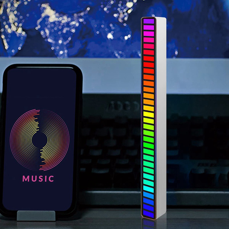 Rgb Sound Control Led Light Control Pickup Voice Activated Ritme Lichten Kleur Ambient 32 Bit Muziek Indicator Auto Desktop